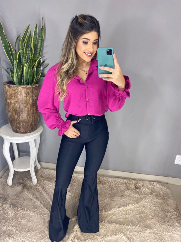 calça malha prada flare