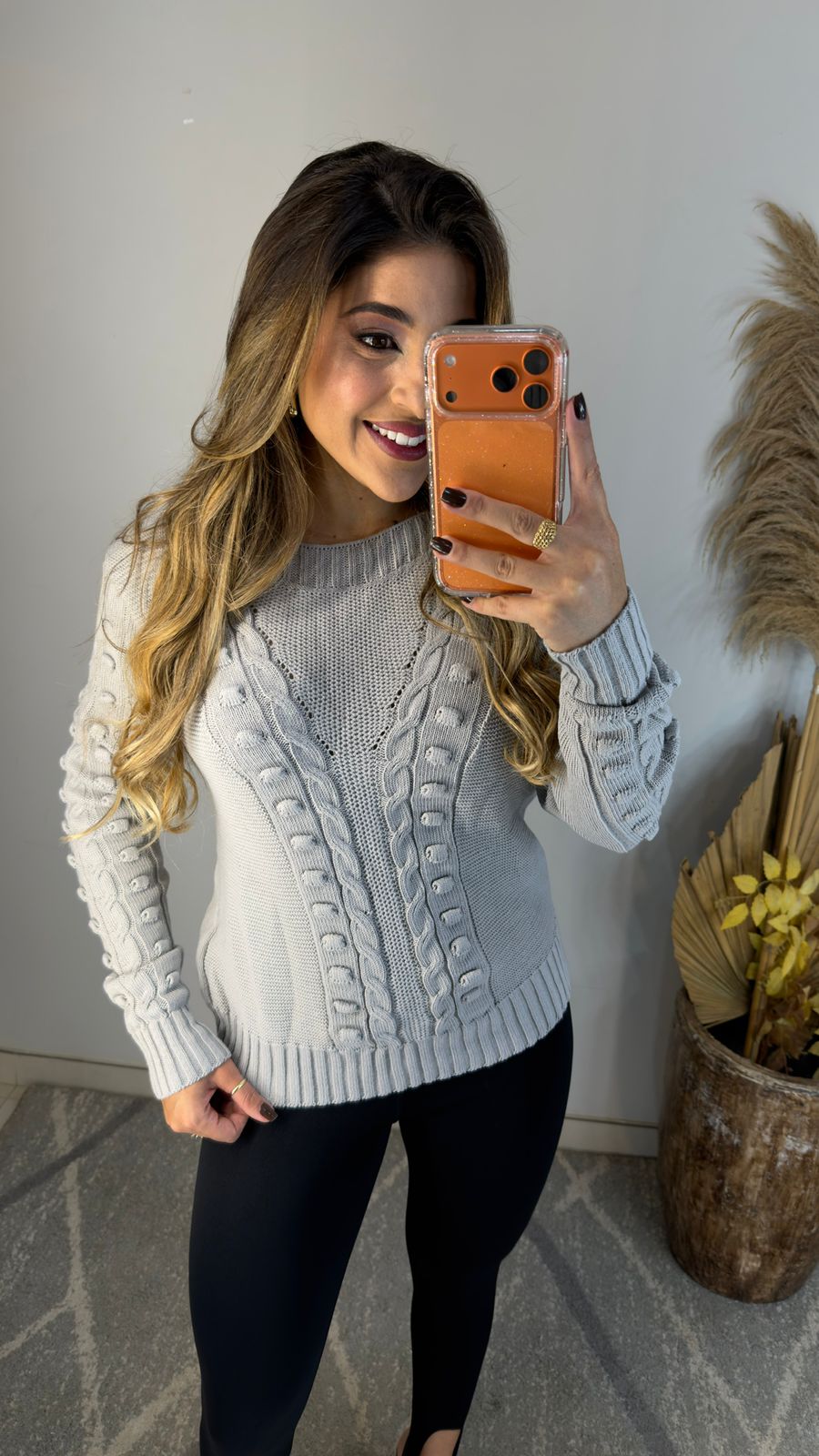 Blusa de Tricô Bolinha
