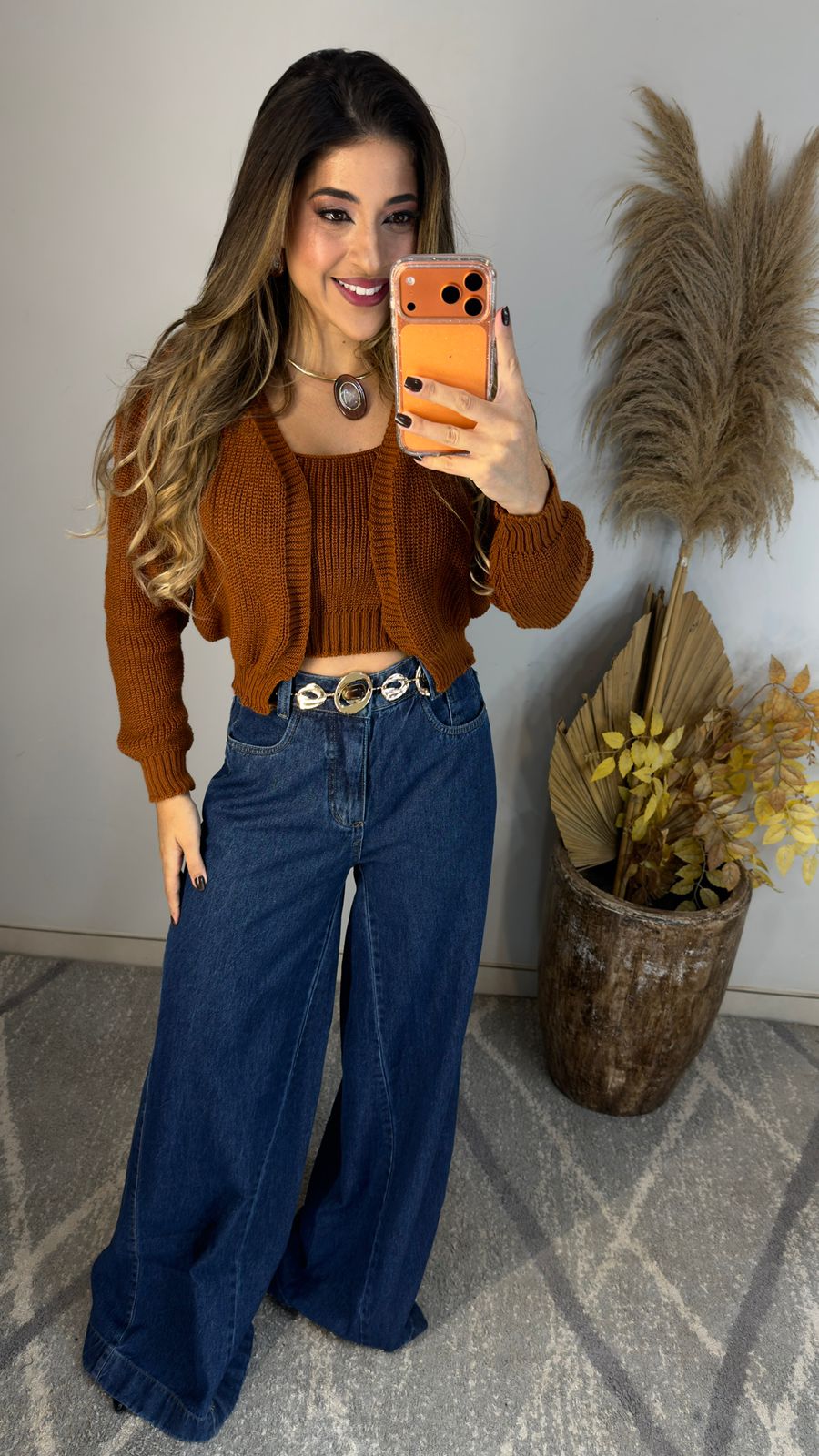 Conjunto Cropped e Casaco