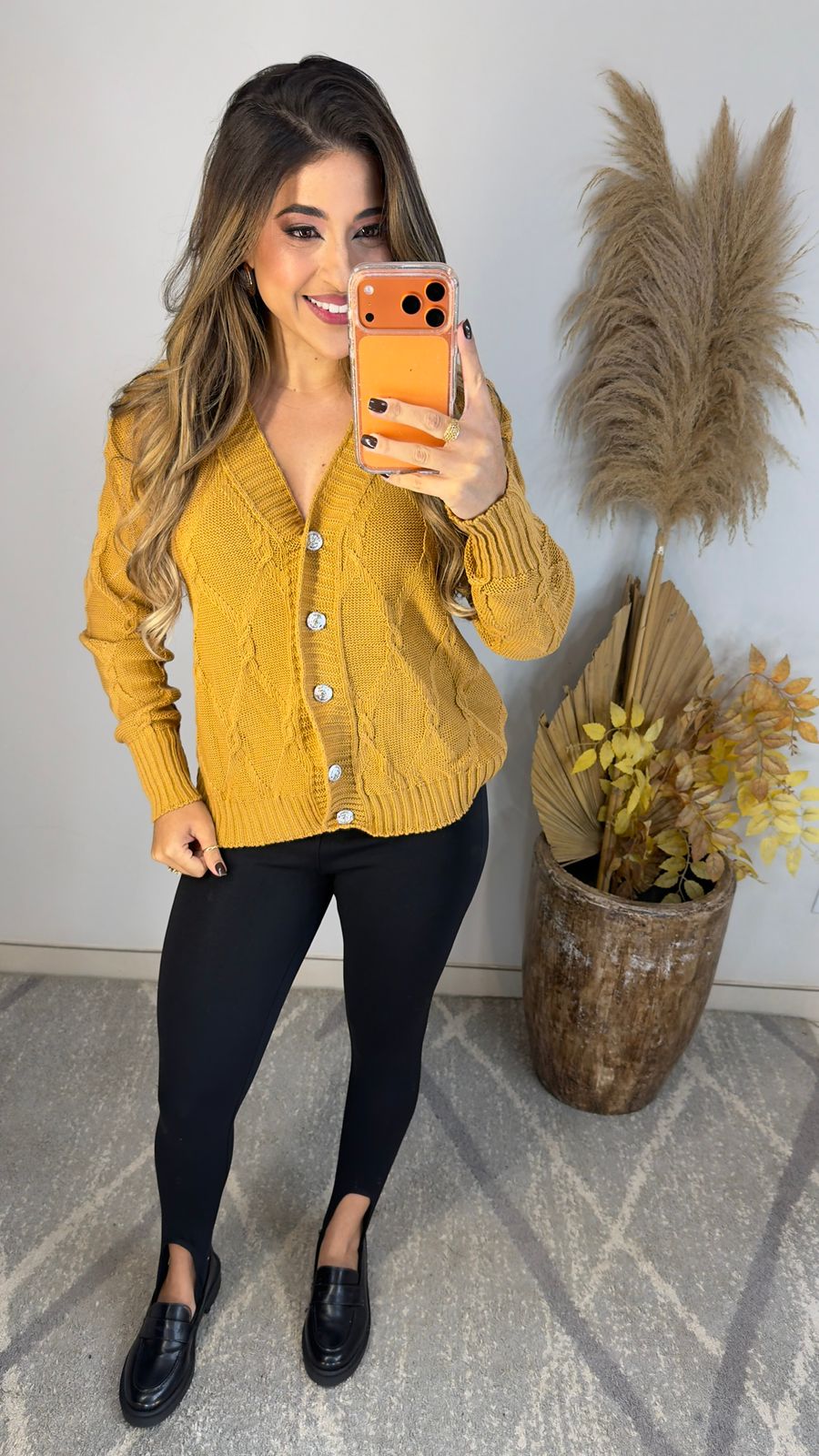 Blusa com Botão Tricô