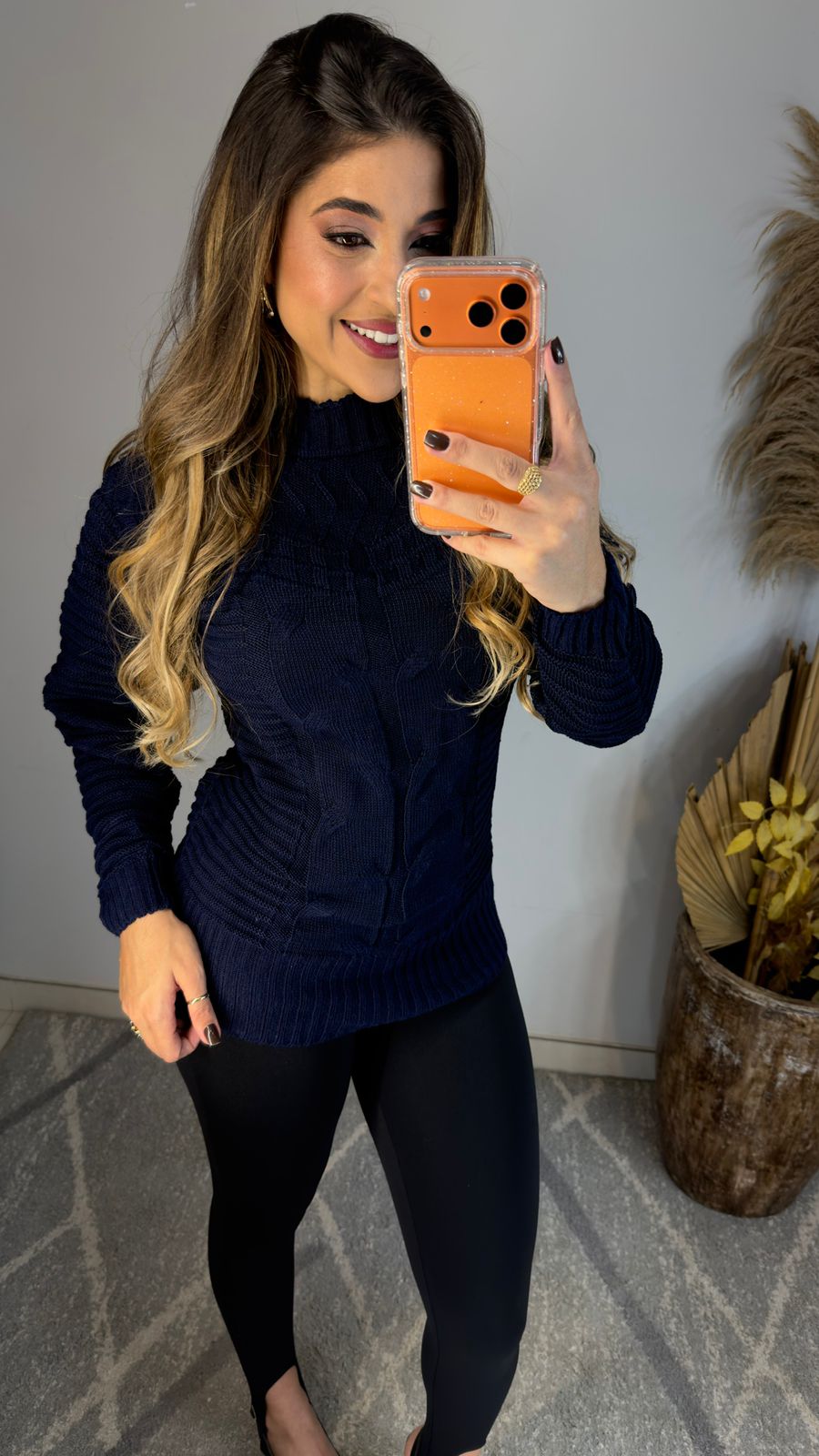 Blusa Tricô Azul